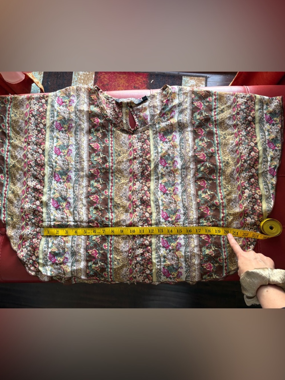 Last Kiss Boho Paisley Sheer Butterfly Sleeve Blouse M Fairy Cottagecore Forest - Picture 10 of 12